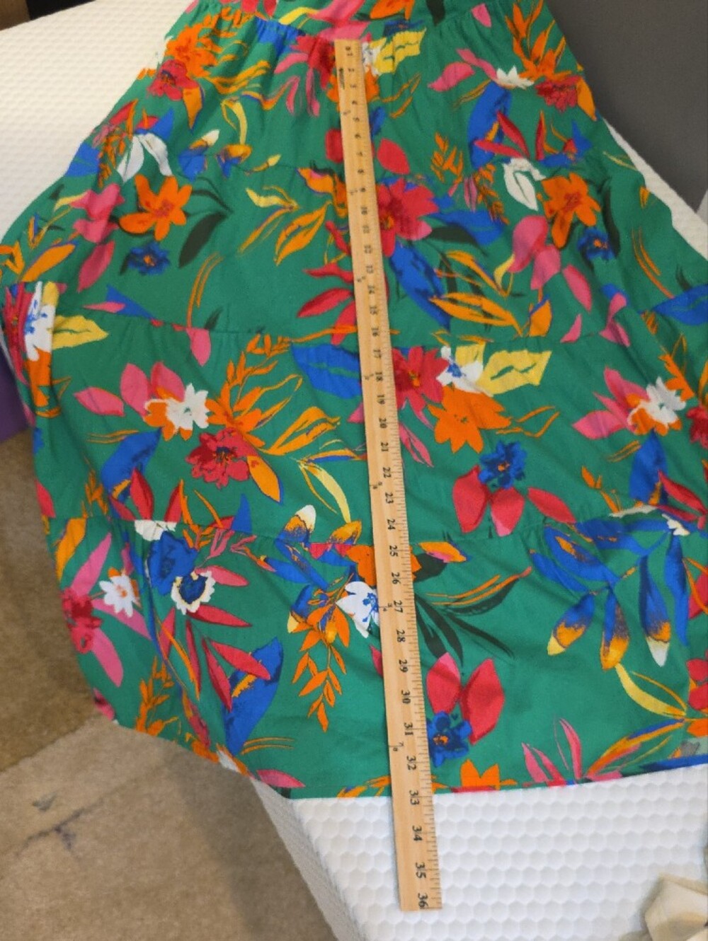 NWT J.Crew Green Tropical Floral Smocked Maxi Dress Cross Back Straps Sz 14 - Picture 7 of 8